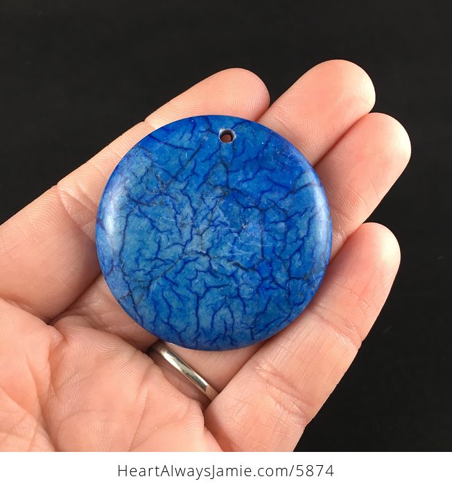 Round Blue Turquoise Stone Jewelry Pendant - #WT4HWkW5MIo-1