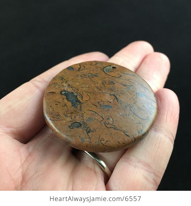 Round Brown Stone Jewelry Pendant - #WOaez8oxkZk-2
