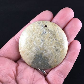 Round Coral Fossil Stone Jewelry Pendant #5h40qJ4yuHI