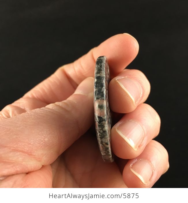 Round Crinoid Fossil Stone Jewelry Pendant - #ojKwpjyEYDE-5