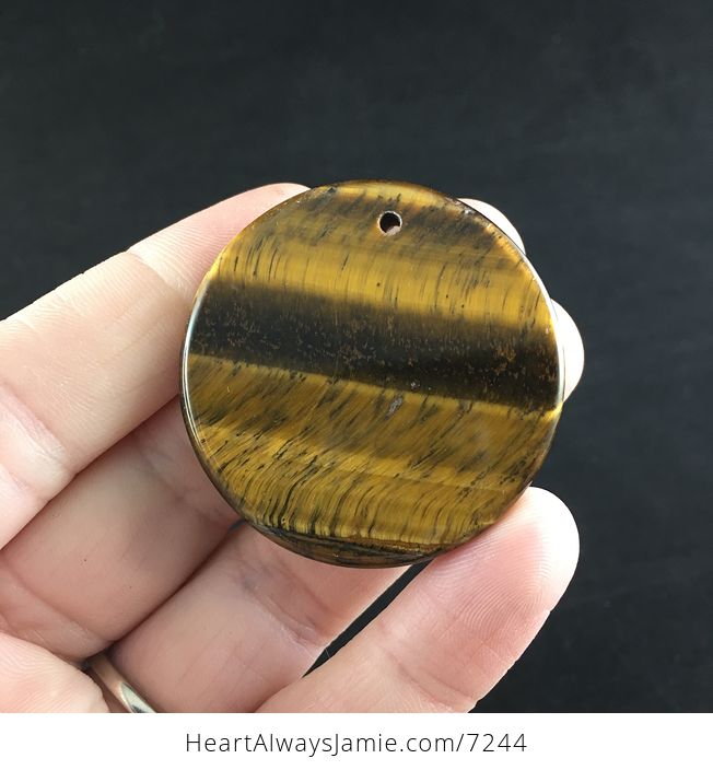 Round Golden Yellow Tigers Eye Stone Jewelry Pendant - #Lre8iC4qllc-2