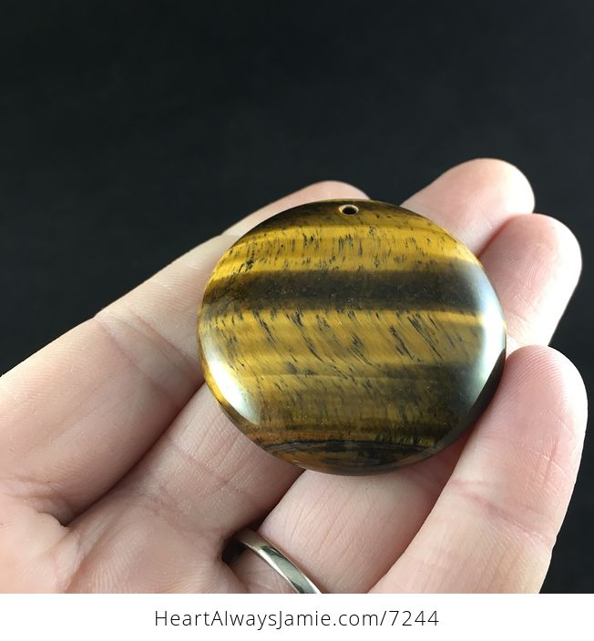 Round Golden Yellow Tigers Eye Stone Jewelry Pendant - #Lre8iC4qllc-5