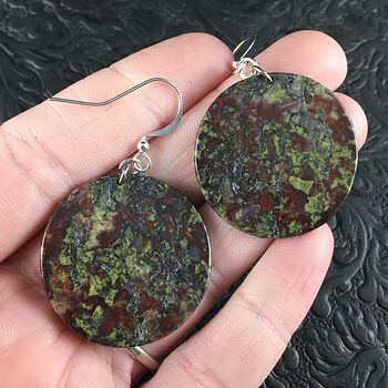 Round Green and Red African Bloodstone Jewelry Earrings #CTyt8EtegHs