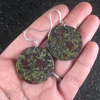 Round Green and Red African Bloodstone Jewelry Earrings #Ylt0KJjgoxE