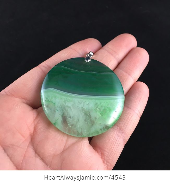 Round Green Drusy Agate Stone Jewelry Pendant - #CgUQyHalRHw-2