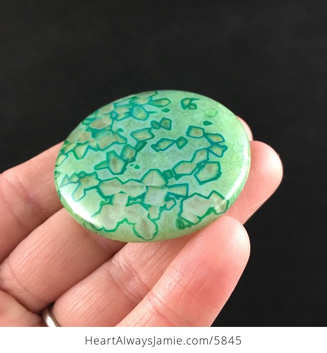 Round Green Drusy Crystal Agate Stone Jewelry Pendant - #ai2hlwMSVrU-3