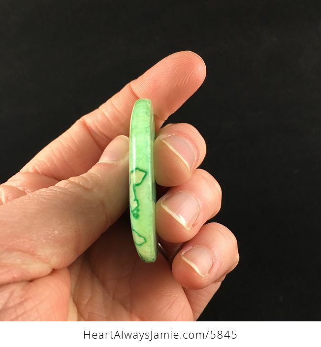 Round Green Drusy Crystal Agate Stone Jewelry Pendant - #ai2hlwMSVrU-5