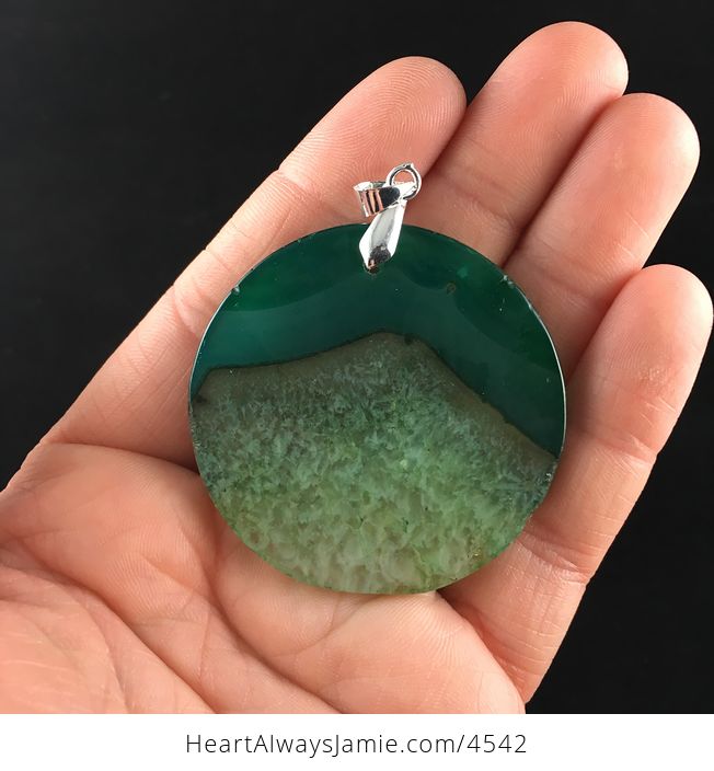 Round Green Druzy Stone Jewelry Pendant - #yk5SlK7FHOk-4