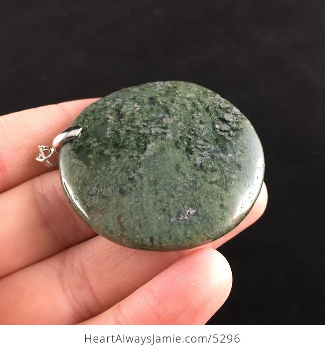 Round Green Moss Agate Stone Jewelry Pendant - #mZsv2rzyDnc-4