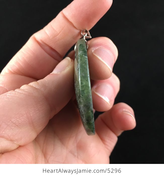 Round Green Moss Agate Stone Jewelry Pendant - #mZsv2rzyDnc-5