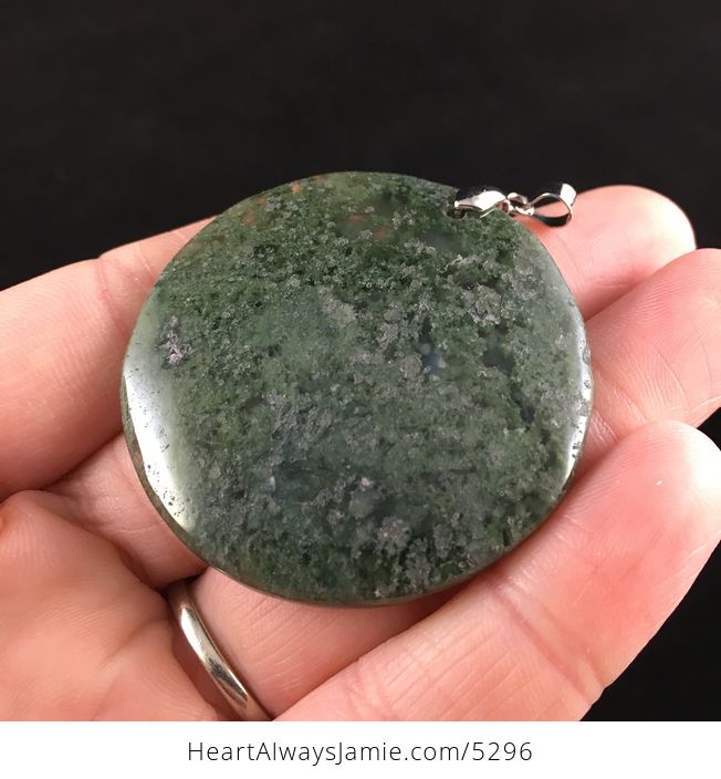 Round Green Moss Agate Stone Jewelry Pendant - #mZsv2rzyDnc-3