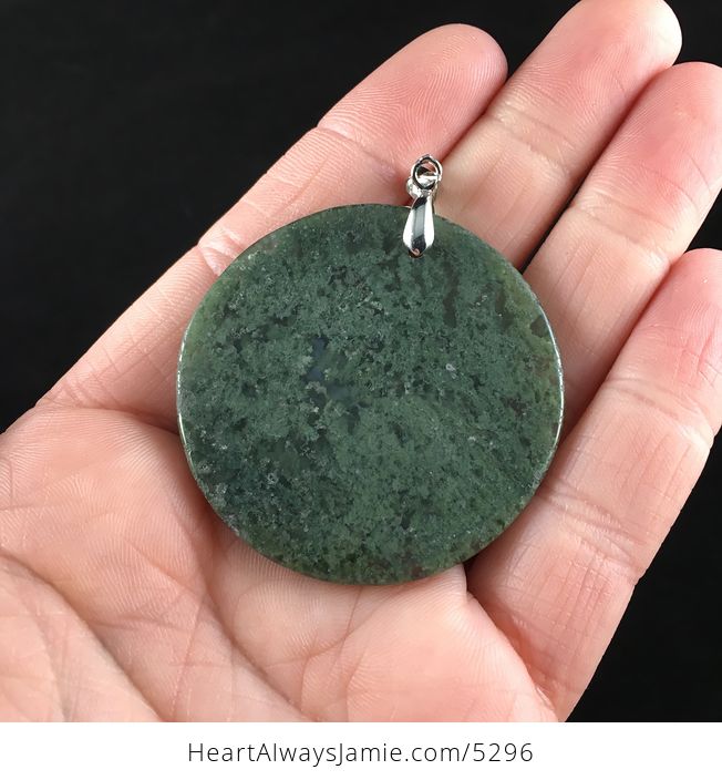 Round Green Moss Agate Stone Jewelry Pendant - #mZsv2rzyDnc-6