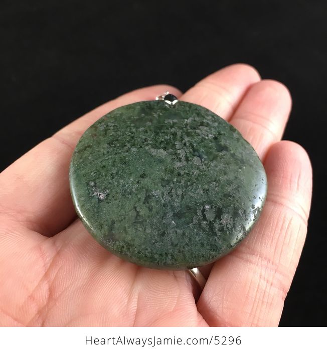 Round Green Moss Agate Stone Jewelry Pendant - #mZsv2rzyDnc-2