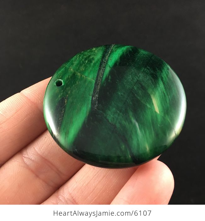 Round Green Tiger Eye Stone Jewelry Pendant - #iNfnxZDKwDw-5
