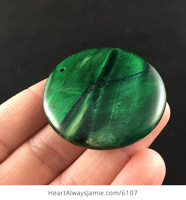 Round Green Tiger Eye Stone Jewelry Pendant - #iNfnxZDKwDw-9