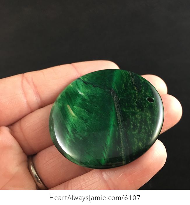 Round Green Tiger Eye Stone Jewelry Pendant - #iNfnxZDKwDw-4