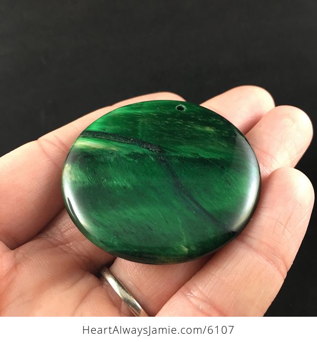 Round Green Tiger Eye Stone Jewelry Pendant - #iNfnxZDKwDw-7