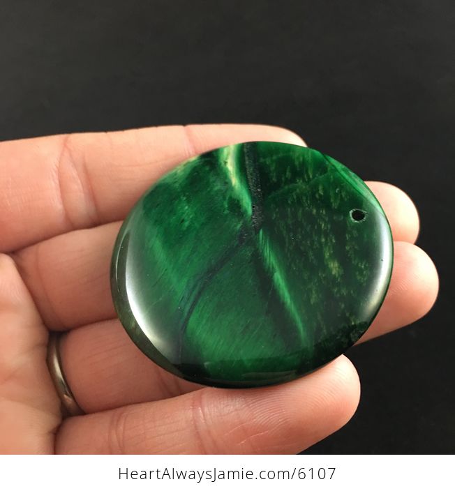 Round Green Tiger Eye Stone Jewelry Pendant - #iNfnxZDKwDw-8