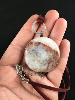 Round Icy Quartz Stone Jewelry Pendant Necklace #8hRoxQGVTSY