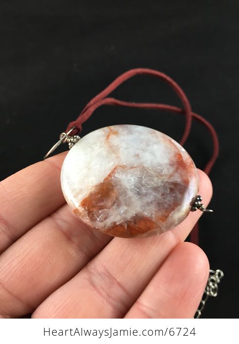 Round Icy Quartz Stone Jewelry Pendant Necklace - #8hRoxQGVTSY-7