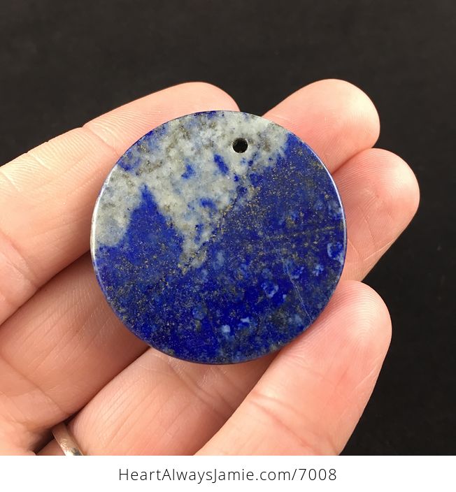 Round Lapis Lazuli Stone Pendant Jewelry - #UIYZzJnm16U-5