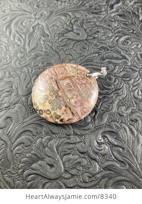 Round Leopard Skin Jasper Stone Jewelry Pendant - #yg72R9WpOPE-3