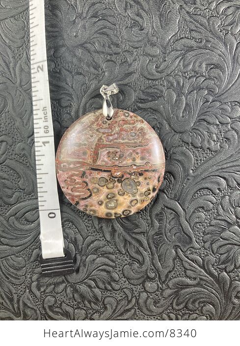 Round Leopard Skin Jasper Stone Jewelry Pendant - #yg72R9WpOPE-2