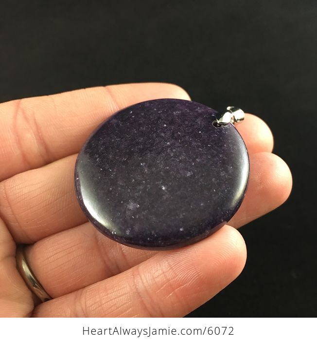 Round Lepidolite Stone Jewelry Pendant - #uJutn1mDYAQ-3
