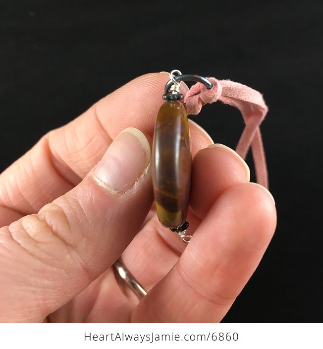 Round Maple Jasper Stone Jewelry Pendant Necklace - #TIBrszJbsuI-3