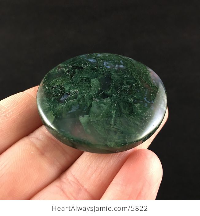Round Moss Agate Stone Jewelry Pendant - #JvxyICul7T8-4