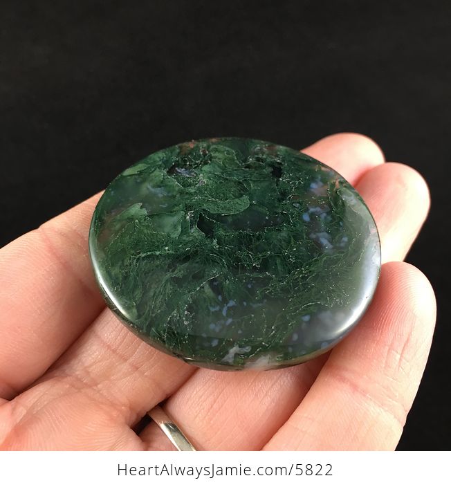 Round Moss Agate Stone Jewelry Pendant - #JvxyICul7T8-2