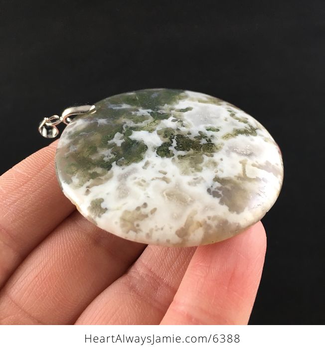 Round Moss Agate Stone Jewelry Pendant - #WwKSomS3Z2w-4