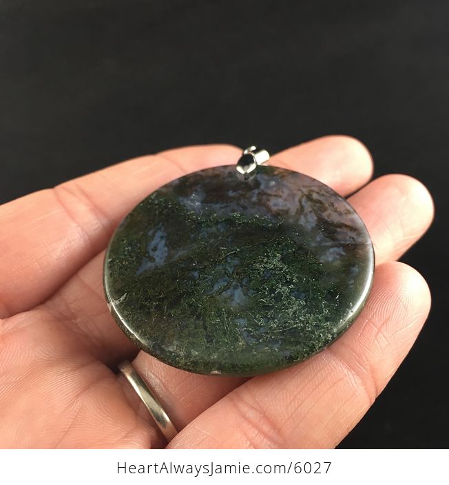 Round Moss Agate Stone Jewelry Pendant - #ebEcrEfdRwY-7