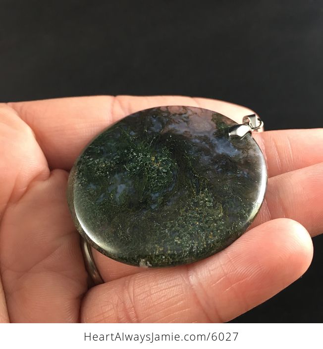 Round Moss Agate Stone Jewelry Pendant - #ebEcrEfdRwY-3