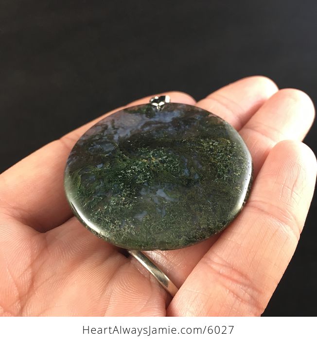 Round Moss Agate Stone Jewelry Pendant - #ebEcrEfdRwY-2