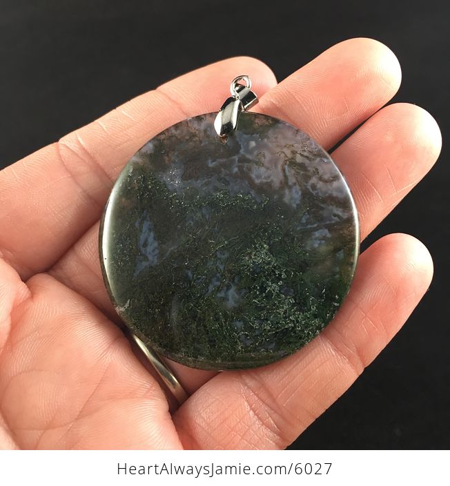 Round Moss Agate Stone Jewelry Pendant - #ebEcrEfdRwY-6