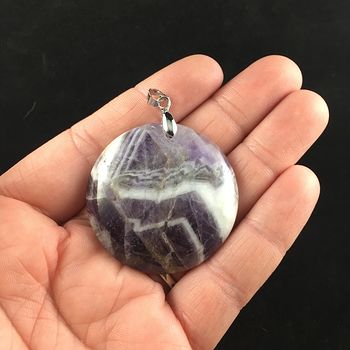 Round Natural Amethyst Stone Jewelry Pendant #z5EdS7C1CPI