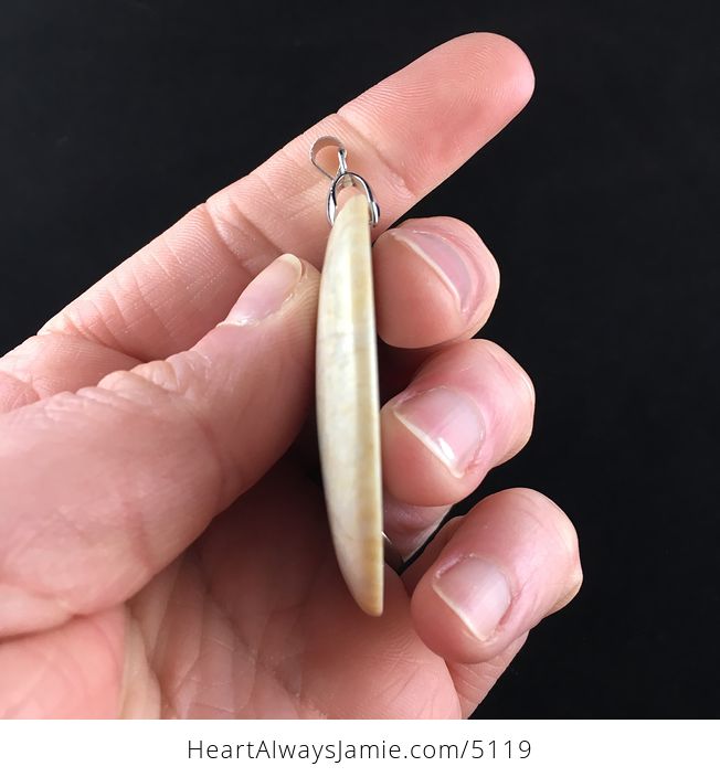 Round Natural Coral Fossil Stone Jewelry Pendant - #IOrpbBv63O4-5