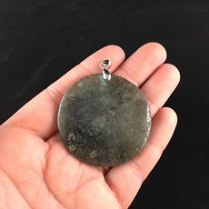 Round Natural Labradorite Stone Jewelry Pendant #5bQIvRchYAw