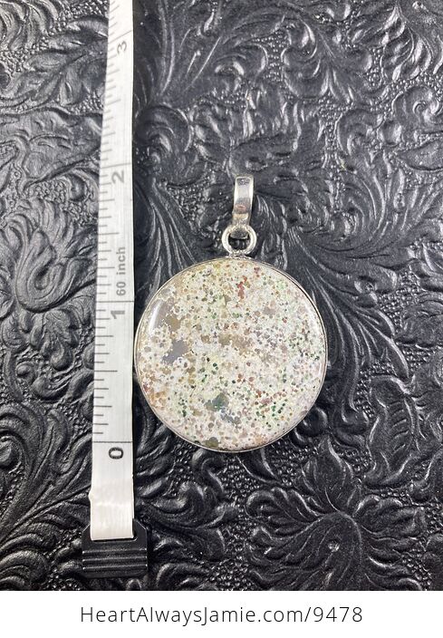 Round Ocean Jasper Crystal Stone Jewelry Pendant - #9bxqvBRnf6M-1