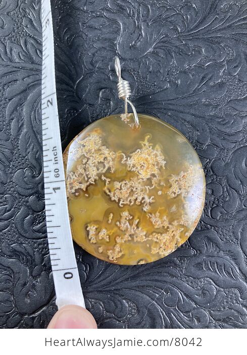 Round Orange Moss Agate Stone Pendant - #NtgTsJwmdVk-6