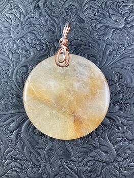 Round Orange Toned Jade Stone Jewelry Pendant #q9MsDOf4G3s
