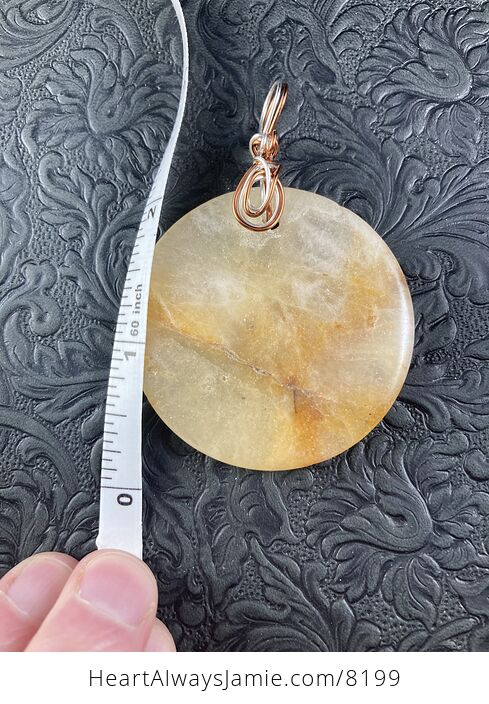 Round Orange Toned Jade Stone Jewelry Pendant - #q9MsDOf4G3s-2