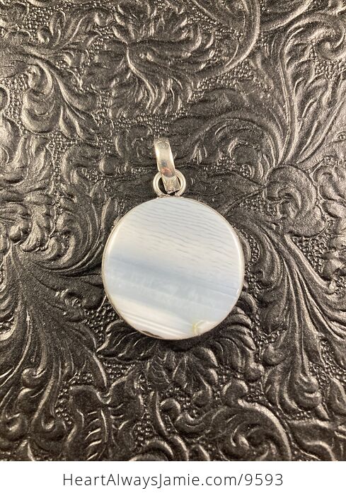 Round Oregon Owyhee Blue Opal Crystal Stone Jewelry Pendant - #VdpEEtAnAcY-5