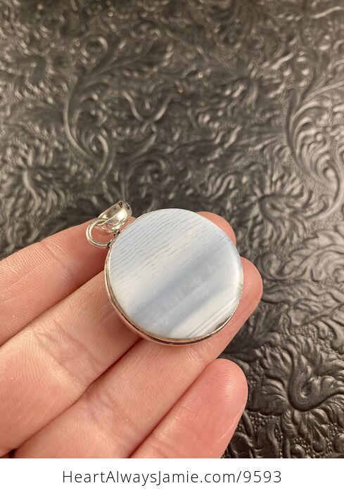 Round Oregon Owyhee Blue Opal Crystal Stone Jewelry Pendant - #VdpEEtAnAcY-4