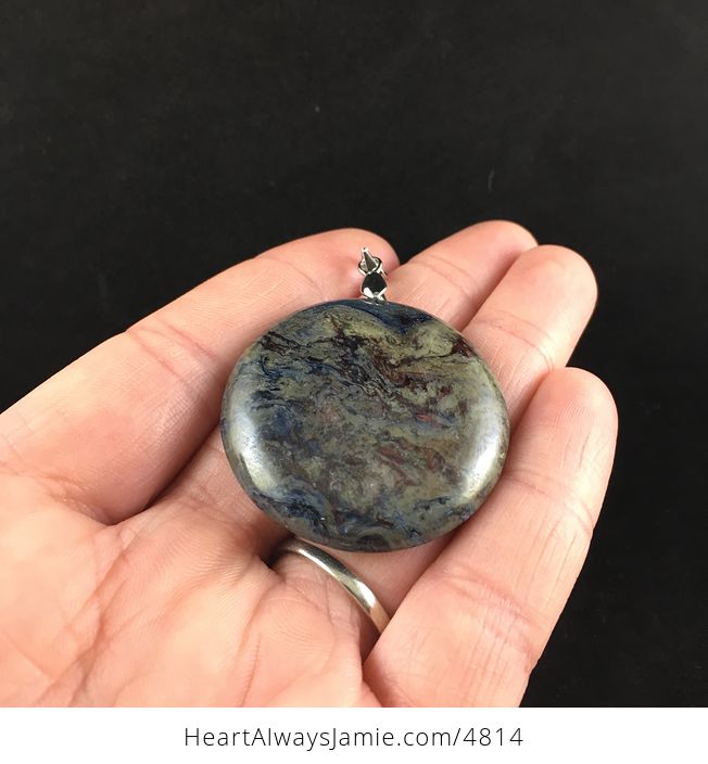 Round Pietersite Stone Jewelry Pendant - #zXnngITA1O4-2