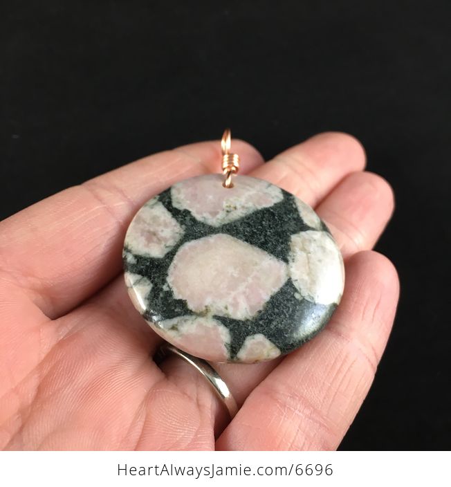Round Pink Porphyry Jasper Stone Jewelry Pendant - #dvdFC7tytTk-2