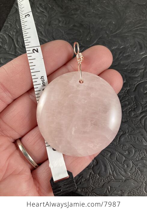 Round Pink Rose Quartz Stone Pendant Jewelry - #InjMQJ3TiIM-3