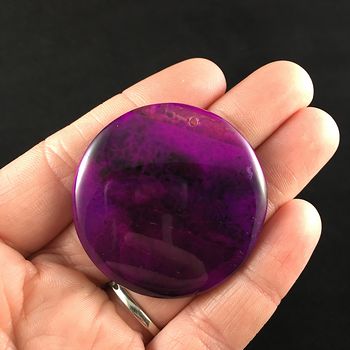 Round Purple Agate Stone Jewelry Pendant #buhpUX4dUn4