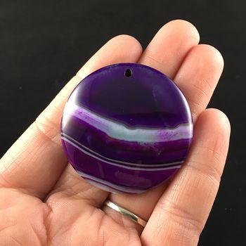 Round Purple Agate Stone Jewelry Pendant #k4DcmSVpFVU